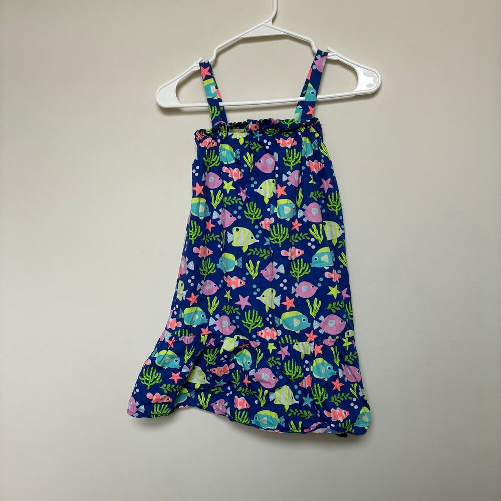 Gymboree Blue Fish Print Sundress Girls Size 10 Beach Summer Dress